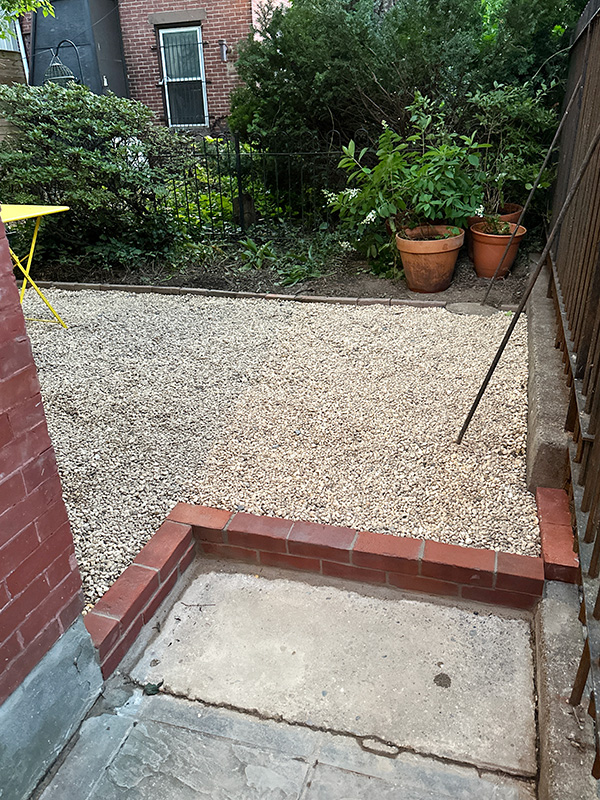 Step into a Schmidt's beer, and a lovely pea gravel calm space.