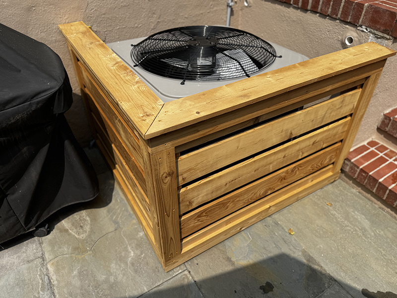 Custom AC privacy screen, in the Art Museum area.