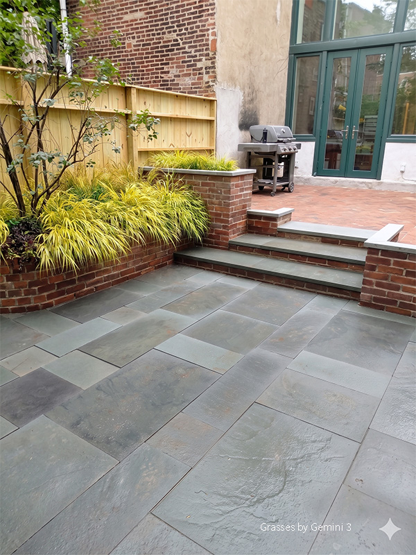 Sleek and flowing lines to this Fitler Square Philadelphia backyard. Architects: Heima Studio
