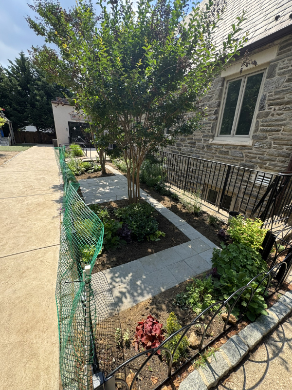 Lowe's square gray concrete patio stones are now part of the thinking process for the Fishtown Montessori students.