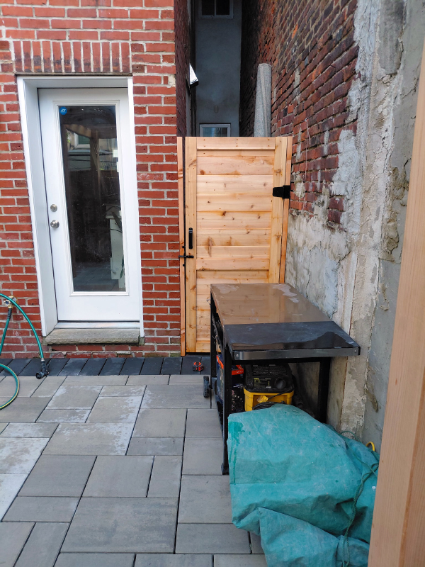 Oh, and a cedar door to close of the AC alley.